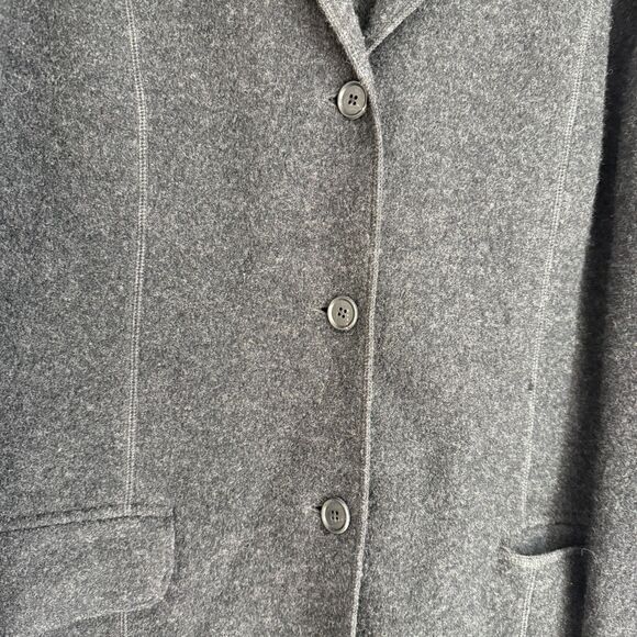 Lands End 100% Wool Cardigan Jacket 3 Button Gray Outdoor Women Size 18 TALL - Picture 4 of 12